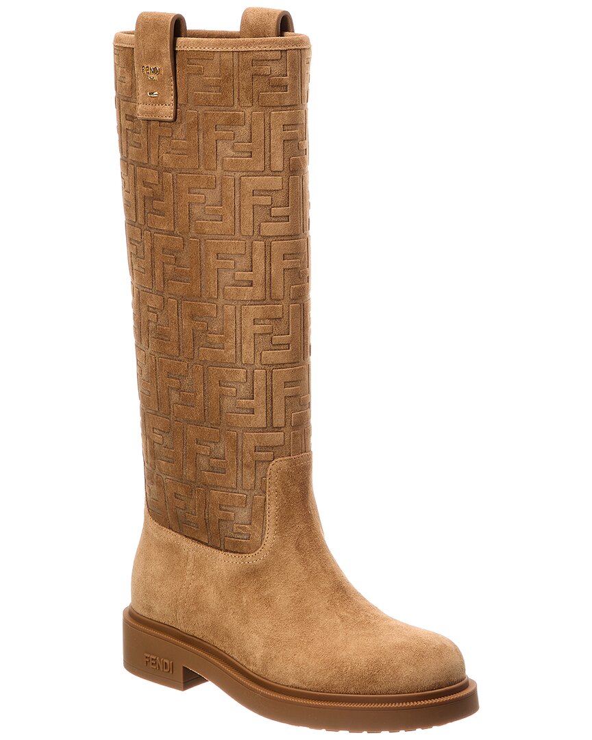 Fendi Shoe Filo Ff Knee-High Boot 2 Suede Brown Shoes