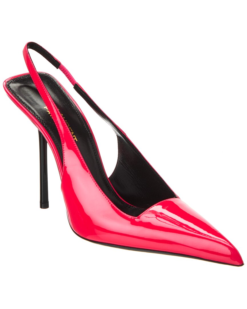 YSL Saint Laurent Sling Bag Kiss 105 Slingback Pump Patent Red Shoes