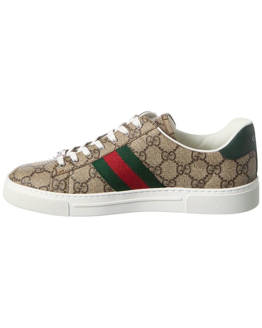 Gucci Ace Gg Supreme Canvas & Leather Sneaker, 37, Green