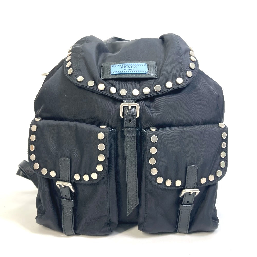 Backpack Studs Mens Handbag Nylon Black