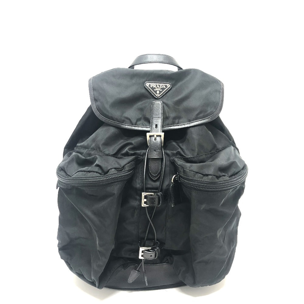 Backpack Ã¯ ¼ ¶ Double Pocket Handbag Nylon Black