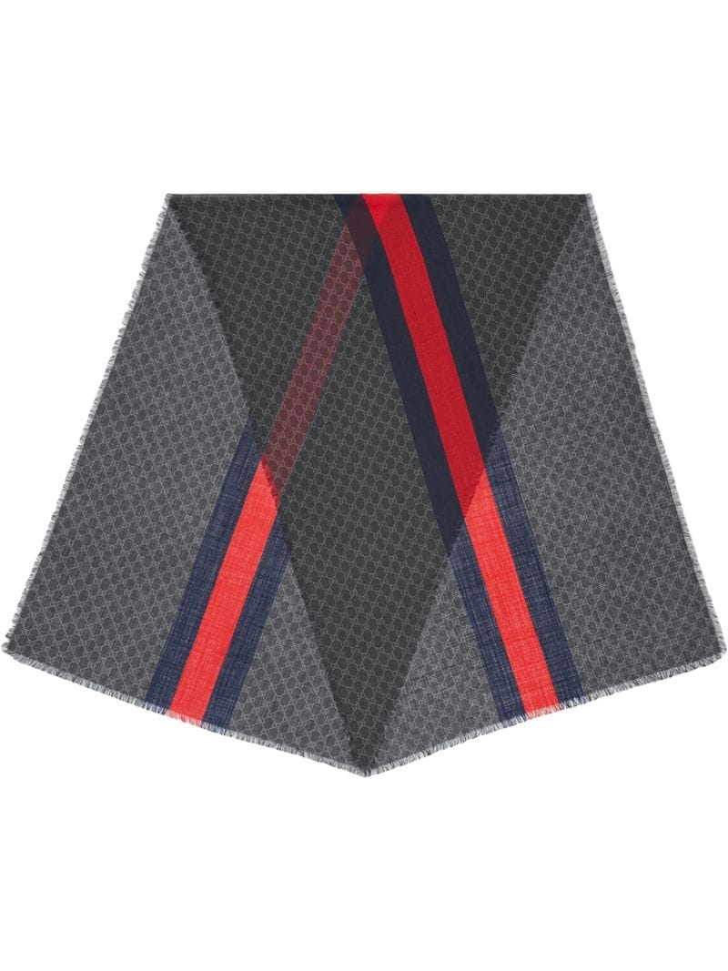 Gucci - GG Web wool stole - men - Wool - One Size - Black