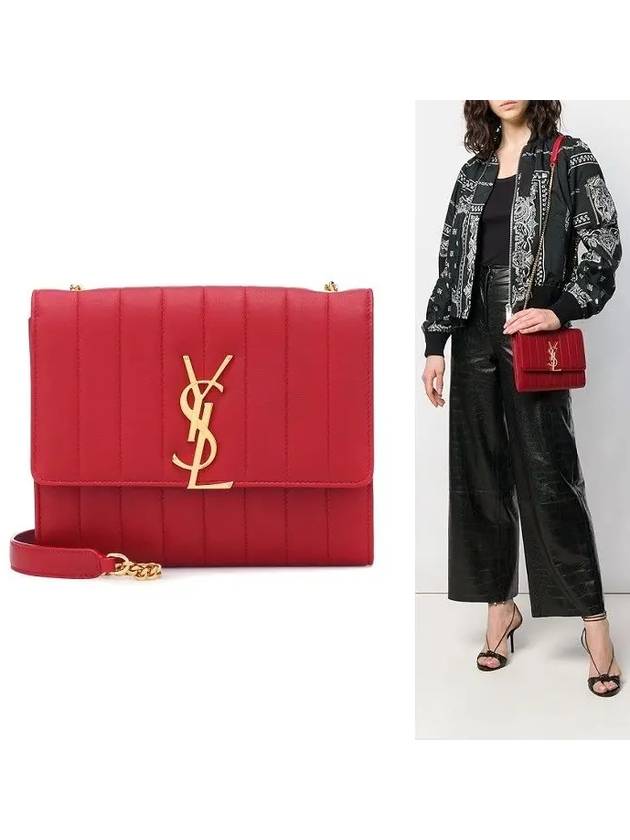 YSL Saint Laurent Saint Laurent Trending Vicky Shoulder Bag Monogram Red