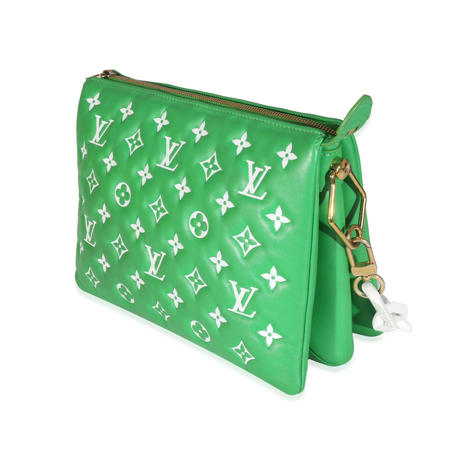 Louis Vuitton Puffy Coussin PM Monogram Lambskin White Green Handbag
