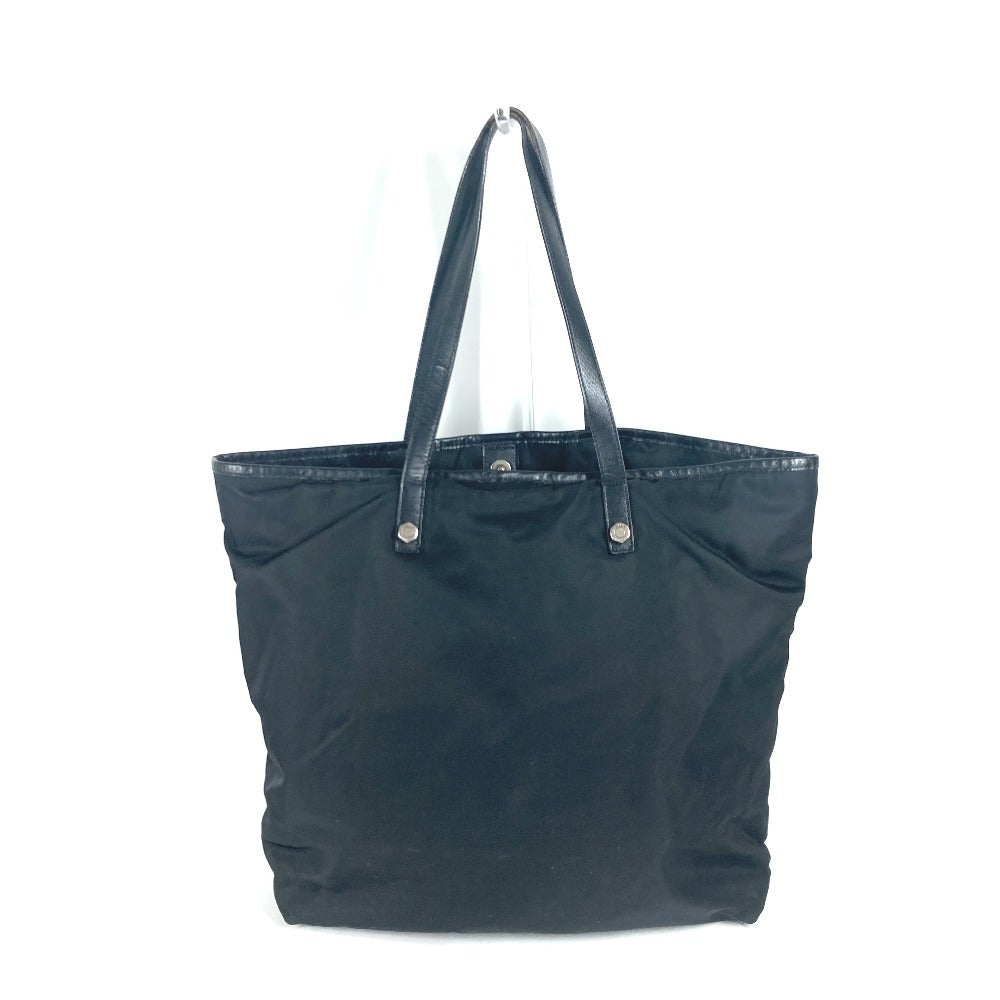 Tote Bag Skull Logo Leather Nylon