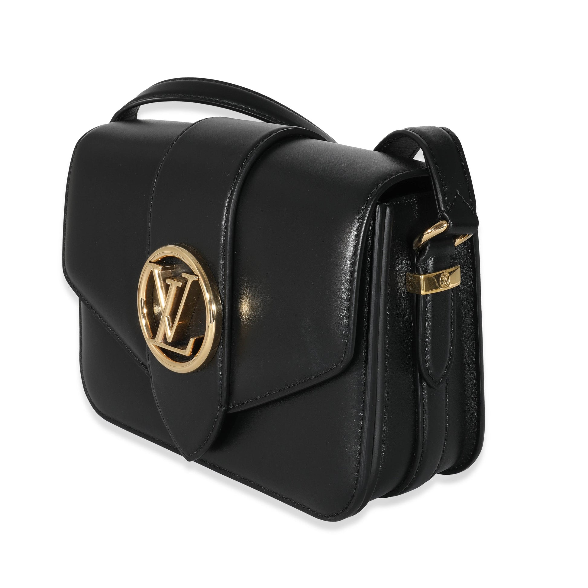 Louis Vuitton Smooth CalfskinPont 9 MM Black Handbag