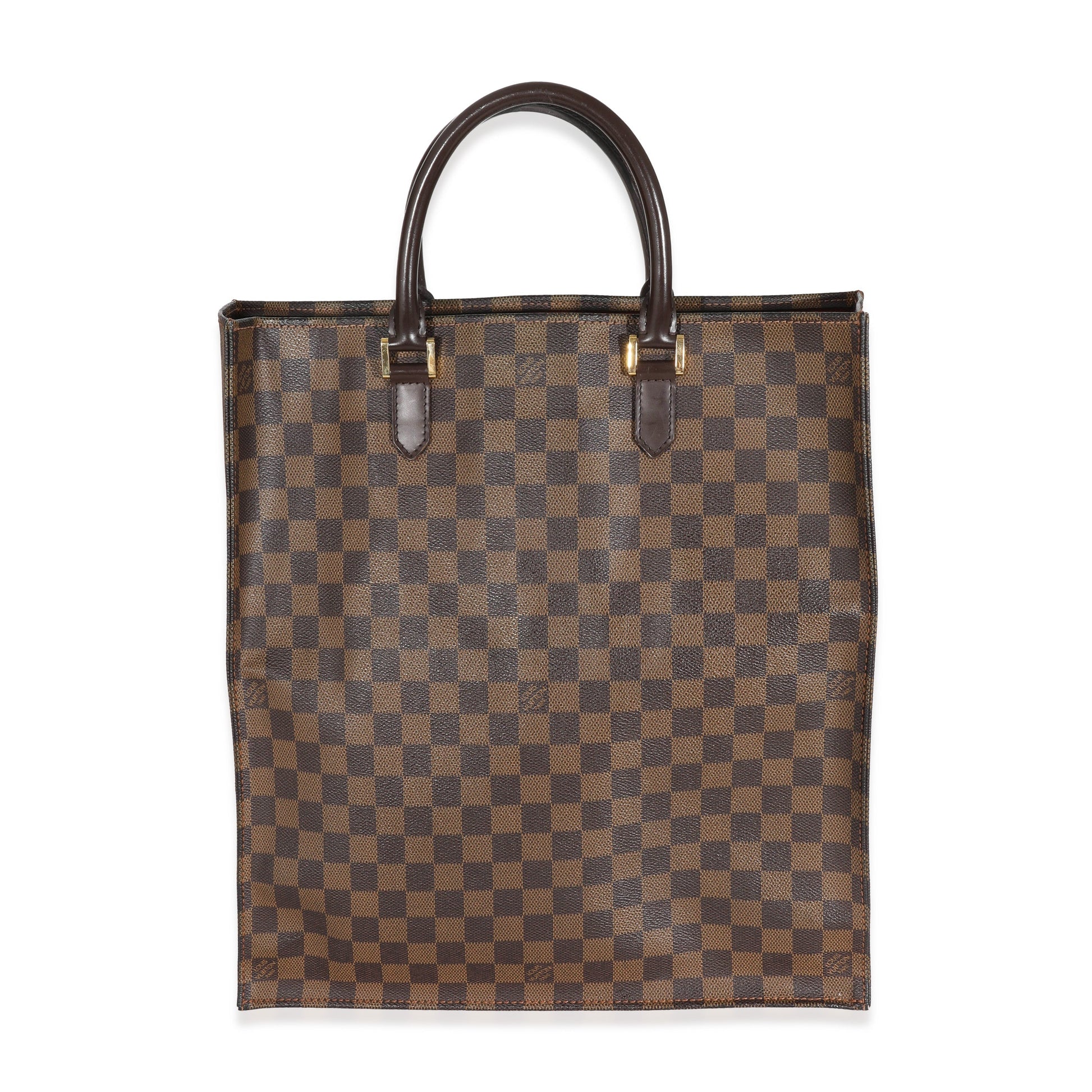 Louis Vuitton Damier Ebene Sac Plat Canvas Handbag