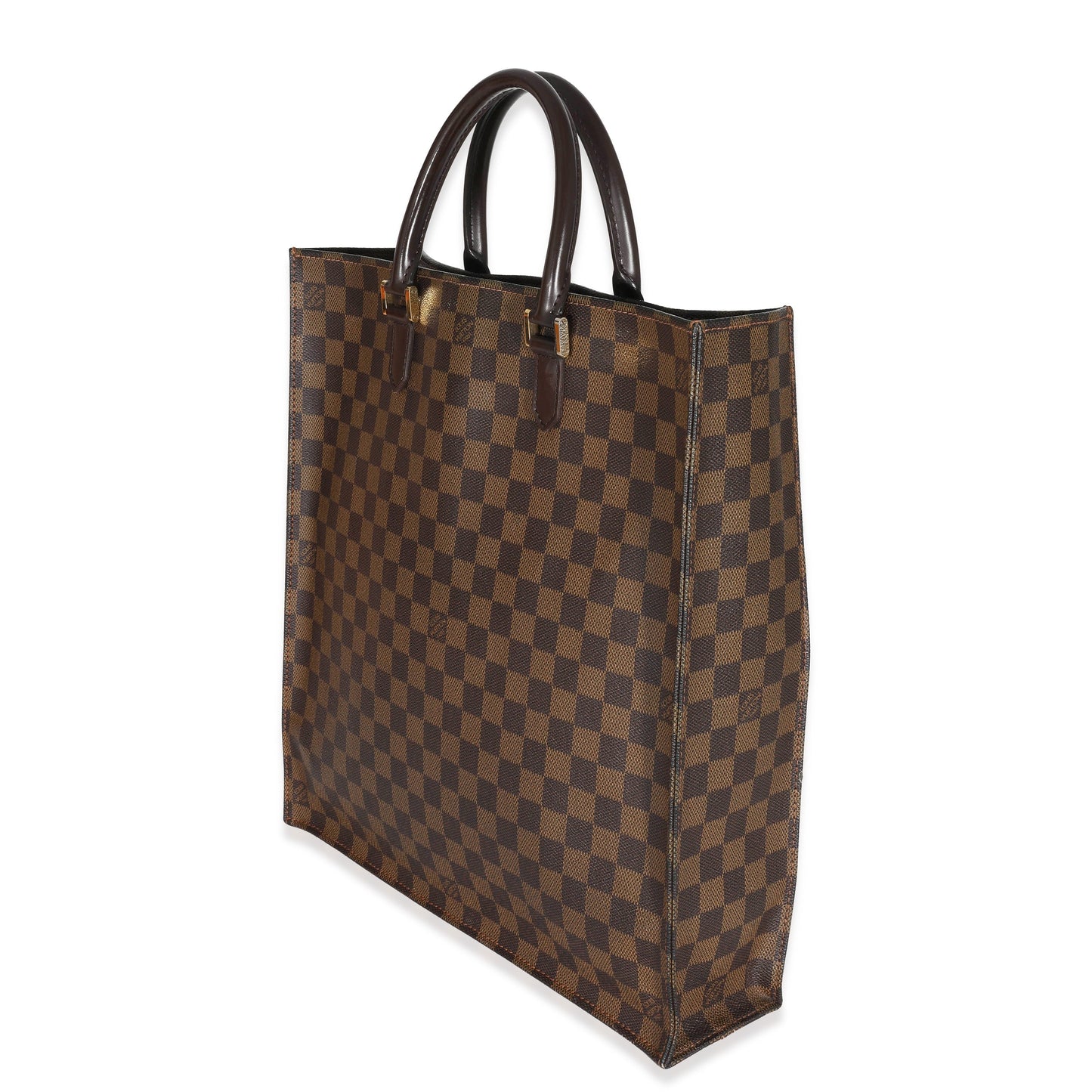 Louis Vuitton Damier Ebene Sac Plat Canvas Handbag
