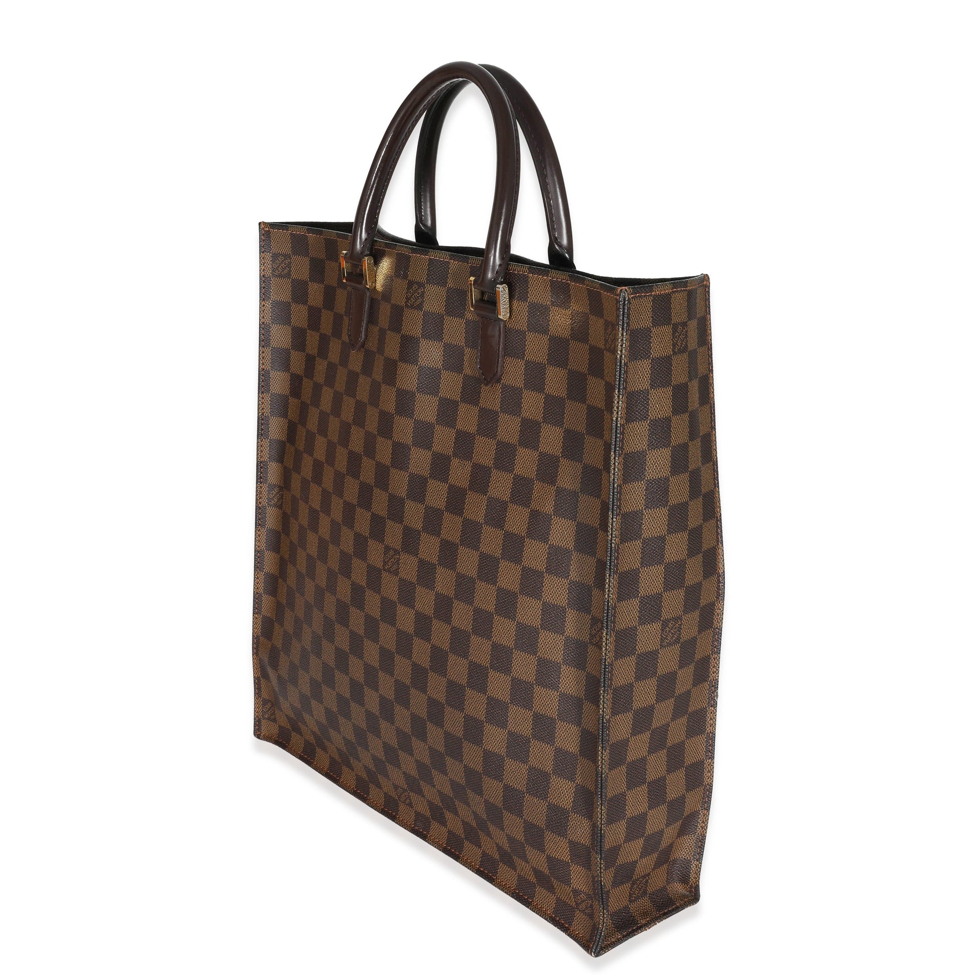 Louis Vuitton Damier Ebene Sac Plat Canvas Handbag