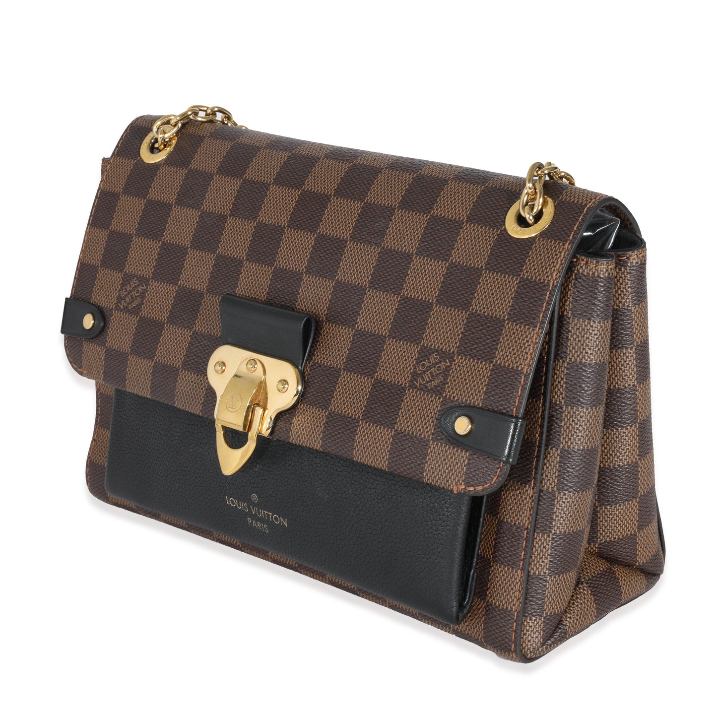 Louis Vuitton Damier Ebene Vavin PM Canvas Calfskin Black Handbag