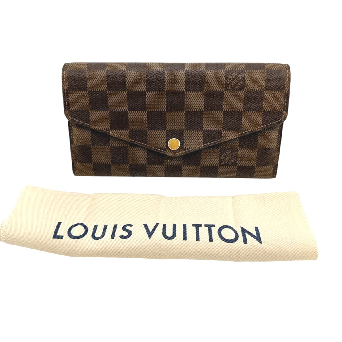 Louis Vuitton Long Purse N60114 Damier x Canvas Brown Pink Wallet Case 0