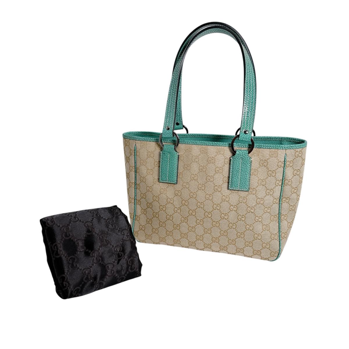 Gucci GG Canvas Green Tote Bag