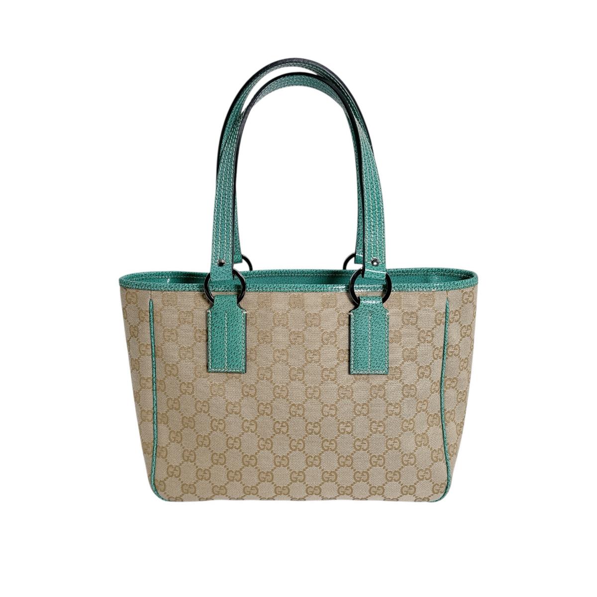 Gucci GG Canvas Green Tote Bag