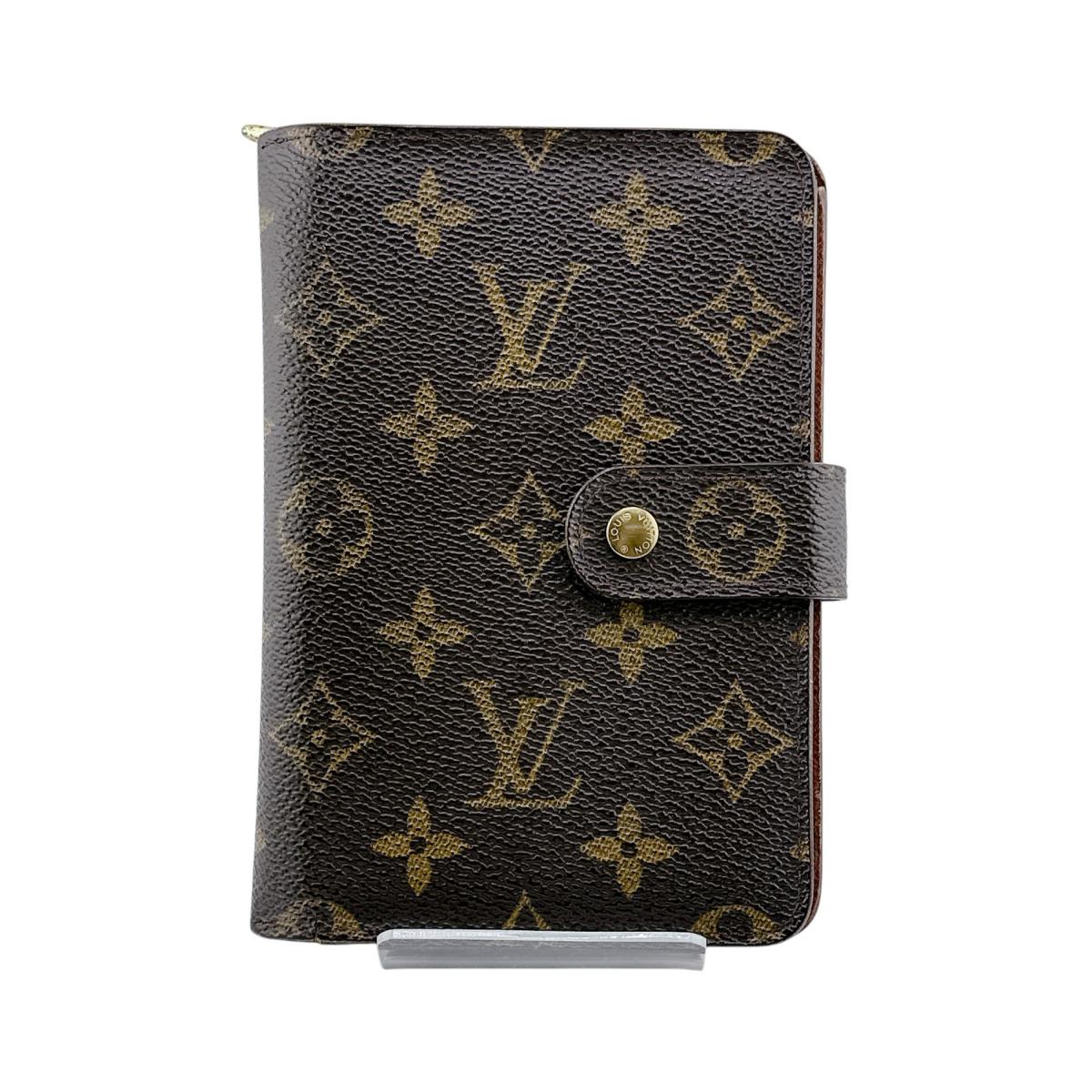 Louis Vuitton Bifold M61207 Bifold Porto Papier Monogram Canvas Brown Wallet Case