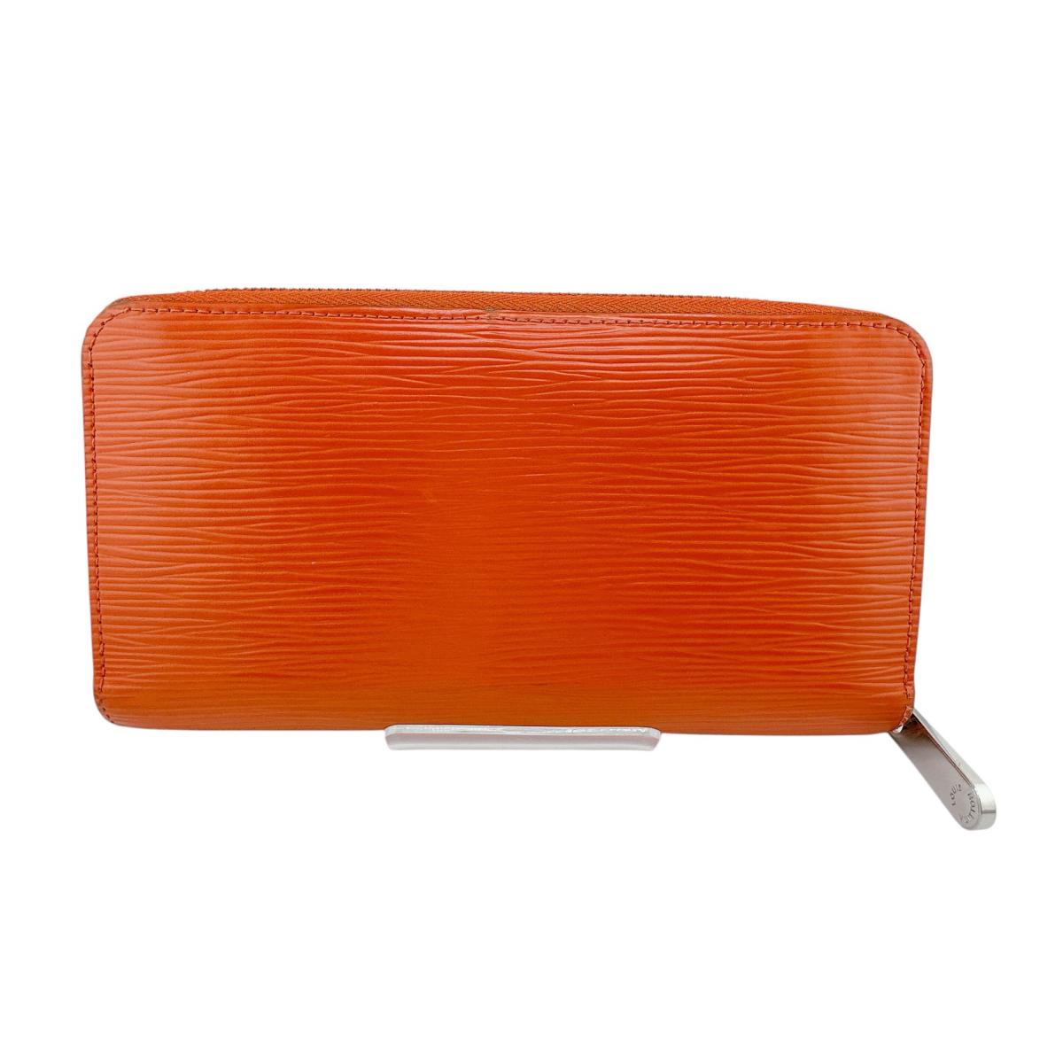 Louis Vuitton Long Purse M60310 Epi Zip Leather Orange Wallet Case 0