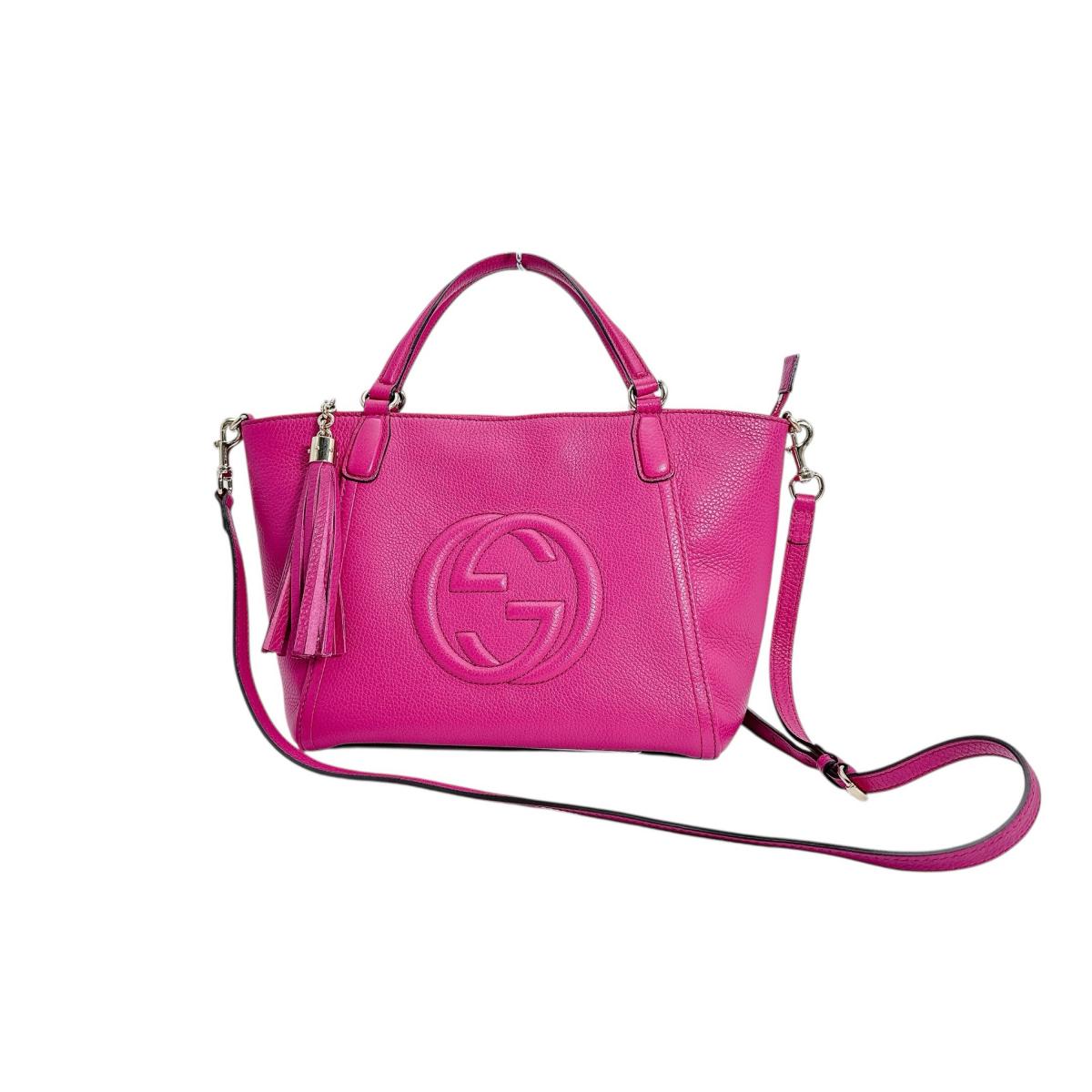 Gucci 2WAY Leather Calf Pink Handbag