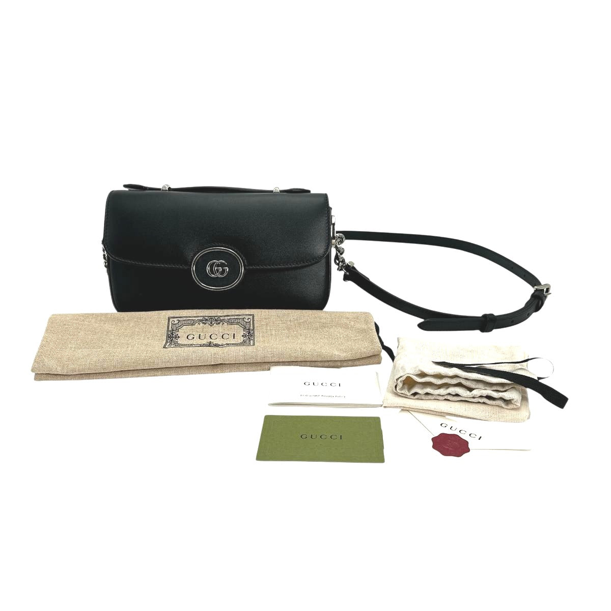 Gucci 0 Leather Black Shoulder Bag
