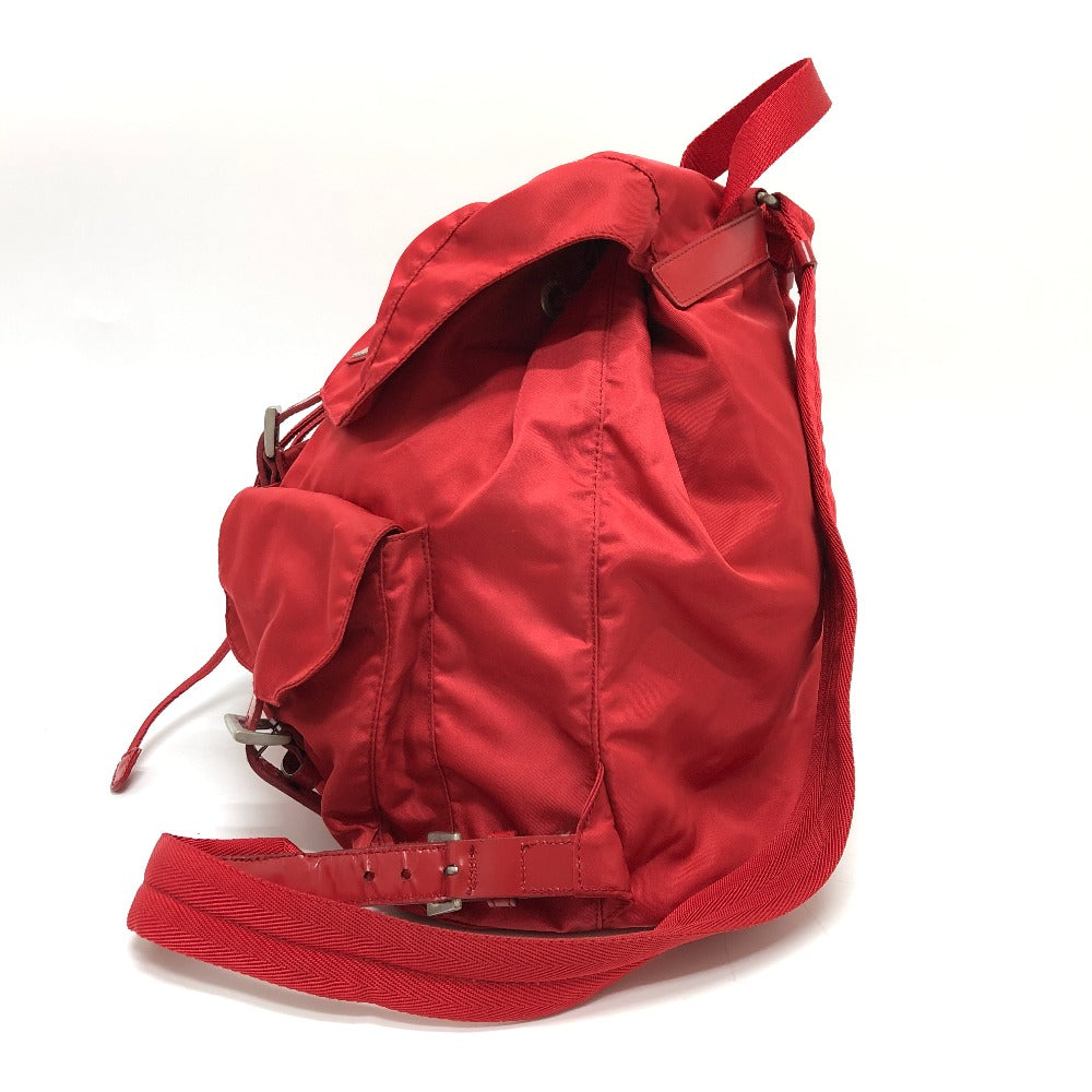 Backpack With Women Handbag Nylon Red