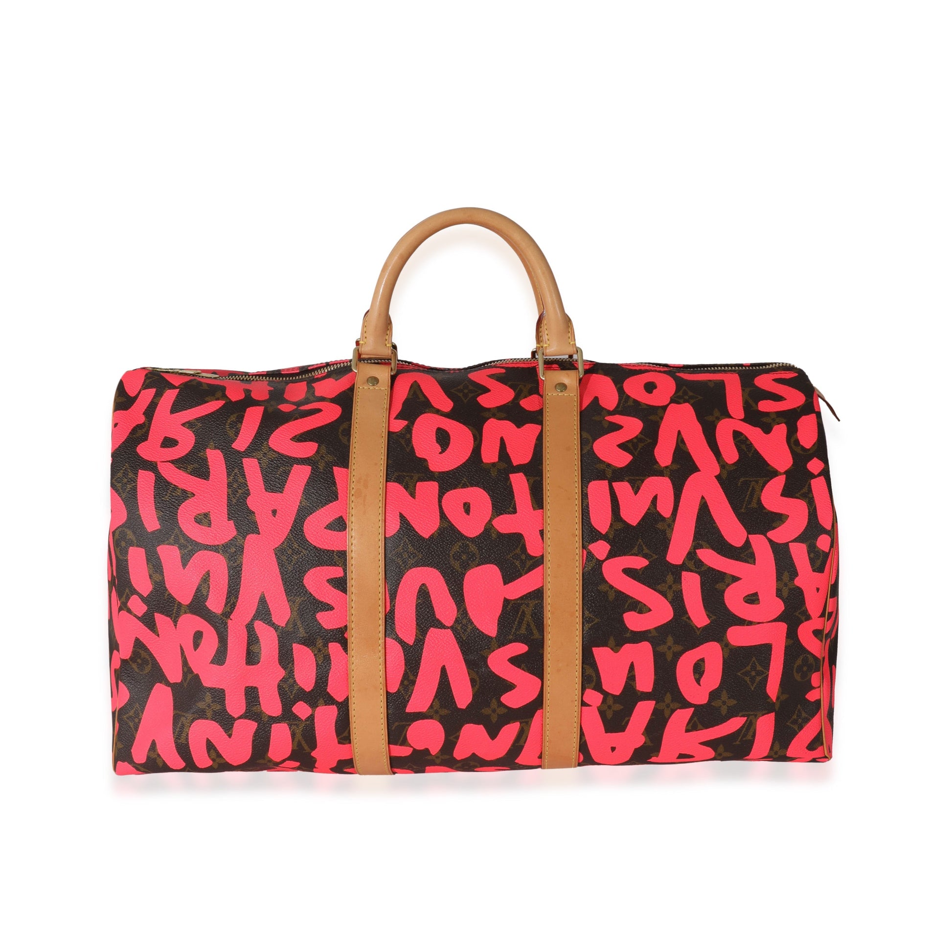 Louis Vuitton x Stephen Spro Graffiti Keepall Monogram Pink Handbag