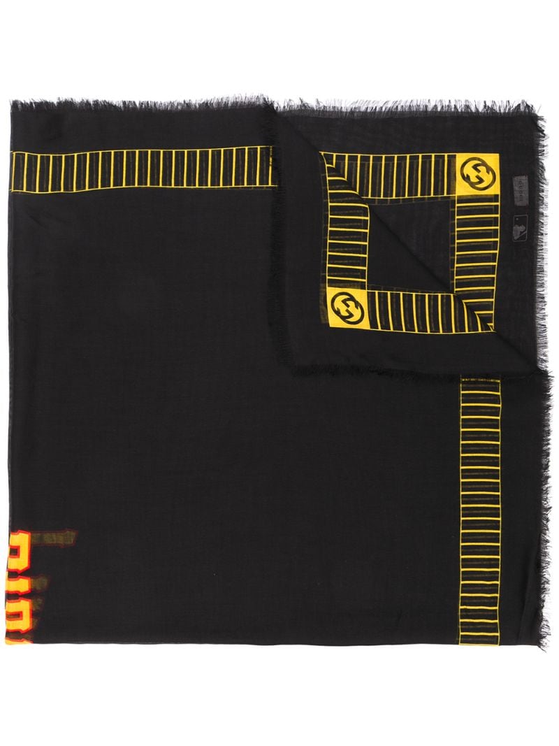 Gucci - knitted logo scarf - men - Silk/Modal - One Size - Black