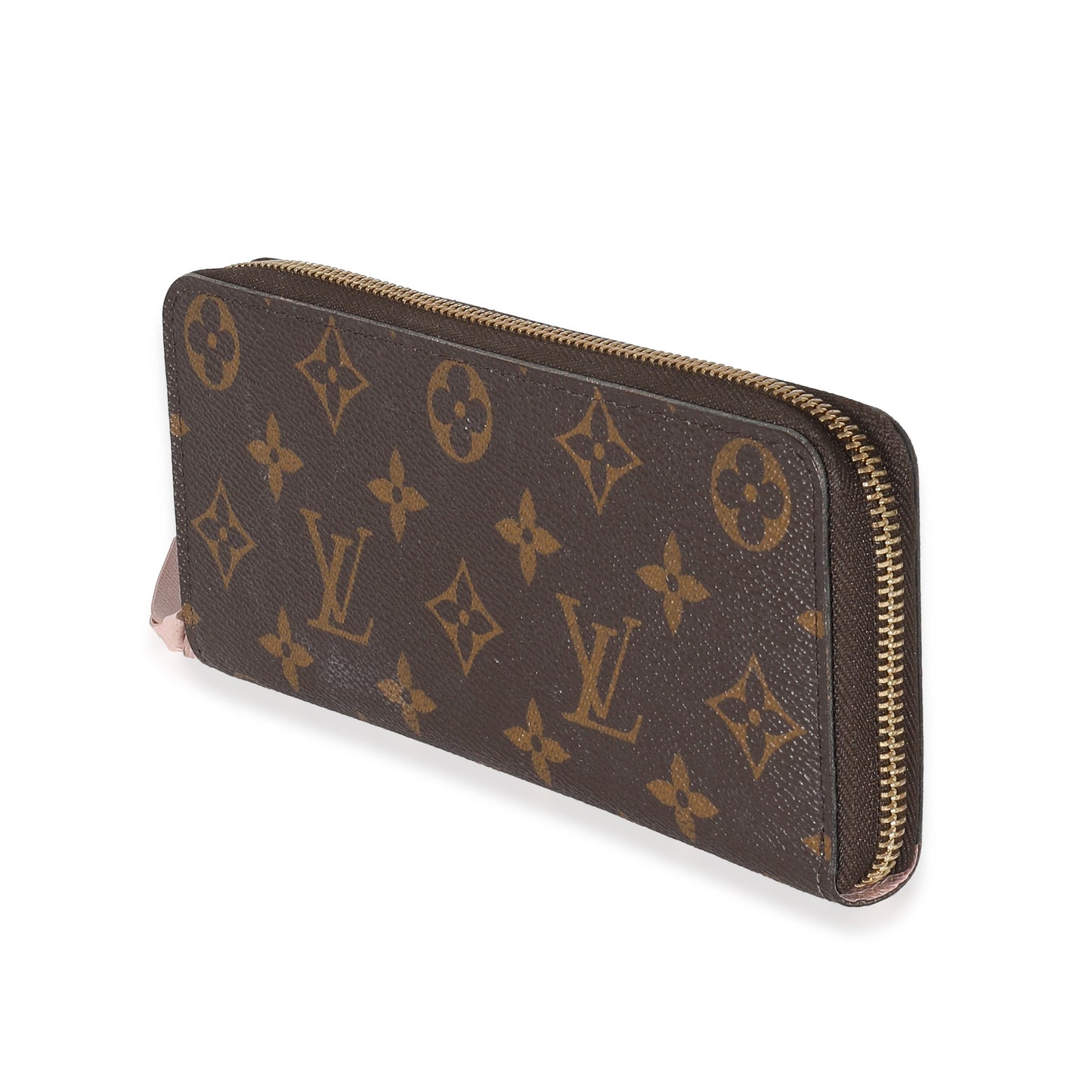 Louis Vuitton Rose Ballerine Clemence Monogram Canvas Wallet Case Clemence Wallet