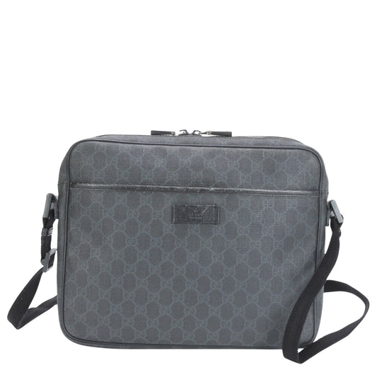 Gucci Gg Supreme Shoulder Bag Canvas Black Leather Shoulder Bag Bag
