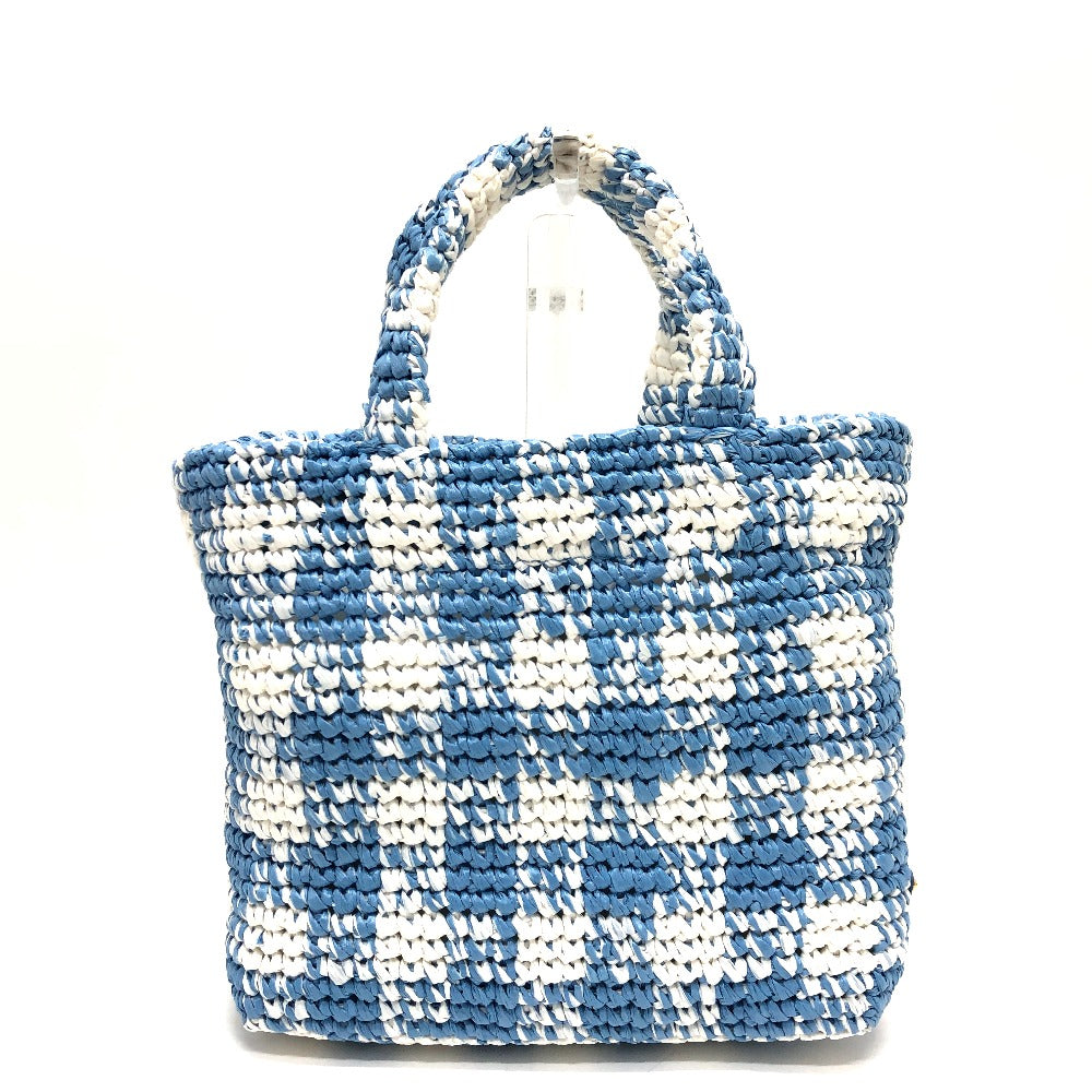 Tote Bag Crochet Women Raffia Blue