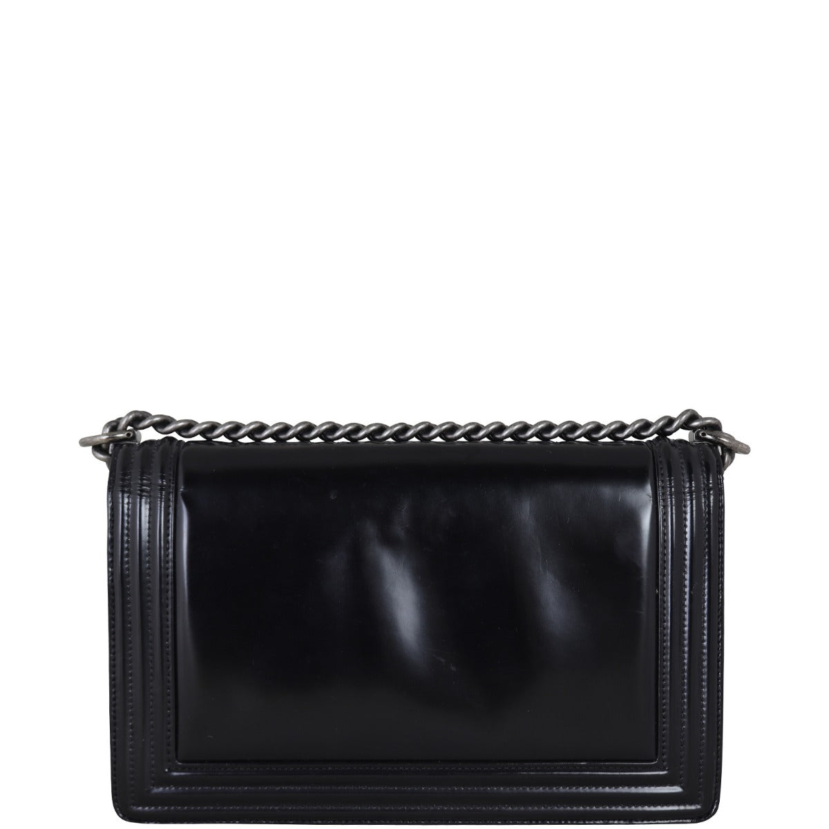Chanel Boy Old Glazed Hardware Handbag Silver Medium