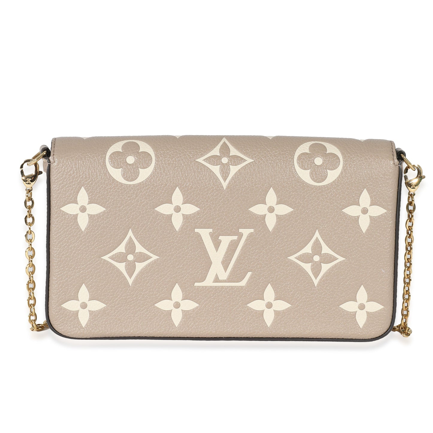 Louis Vuitton Tourterelle Creme Empreinte Giant Félicie Monogram Clutch Bag