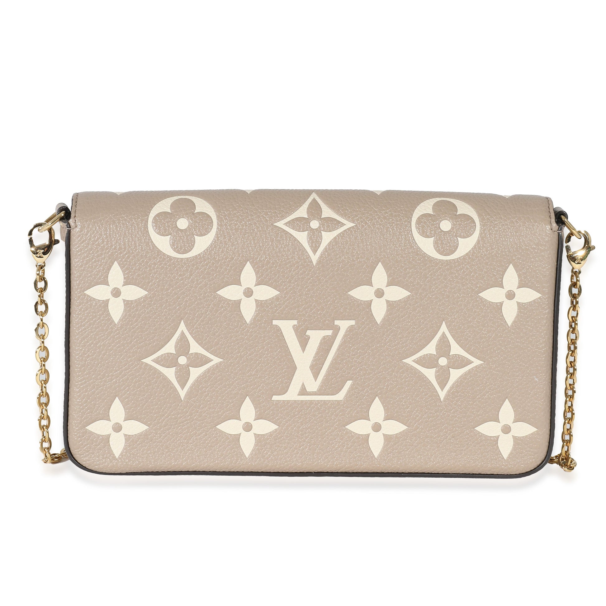 Louis Vuitton Tourterelle Creme Empreinte Giant Félicie Monogram Clutch Bag