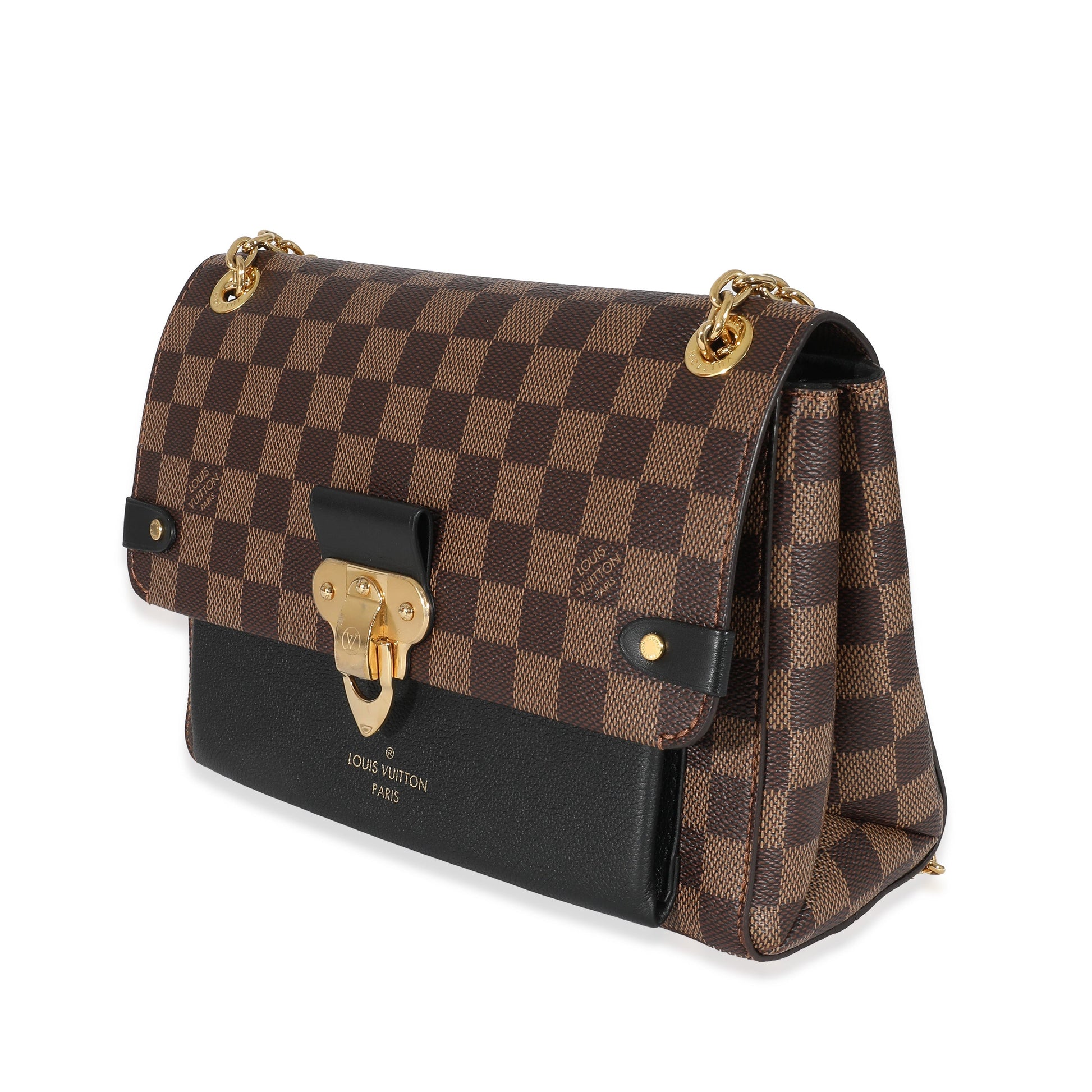 Louis Vuitton Taurillon Damier Ebene Vavin PM Canvas Black Handbag