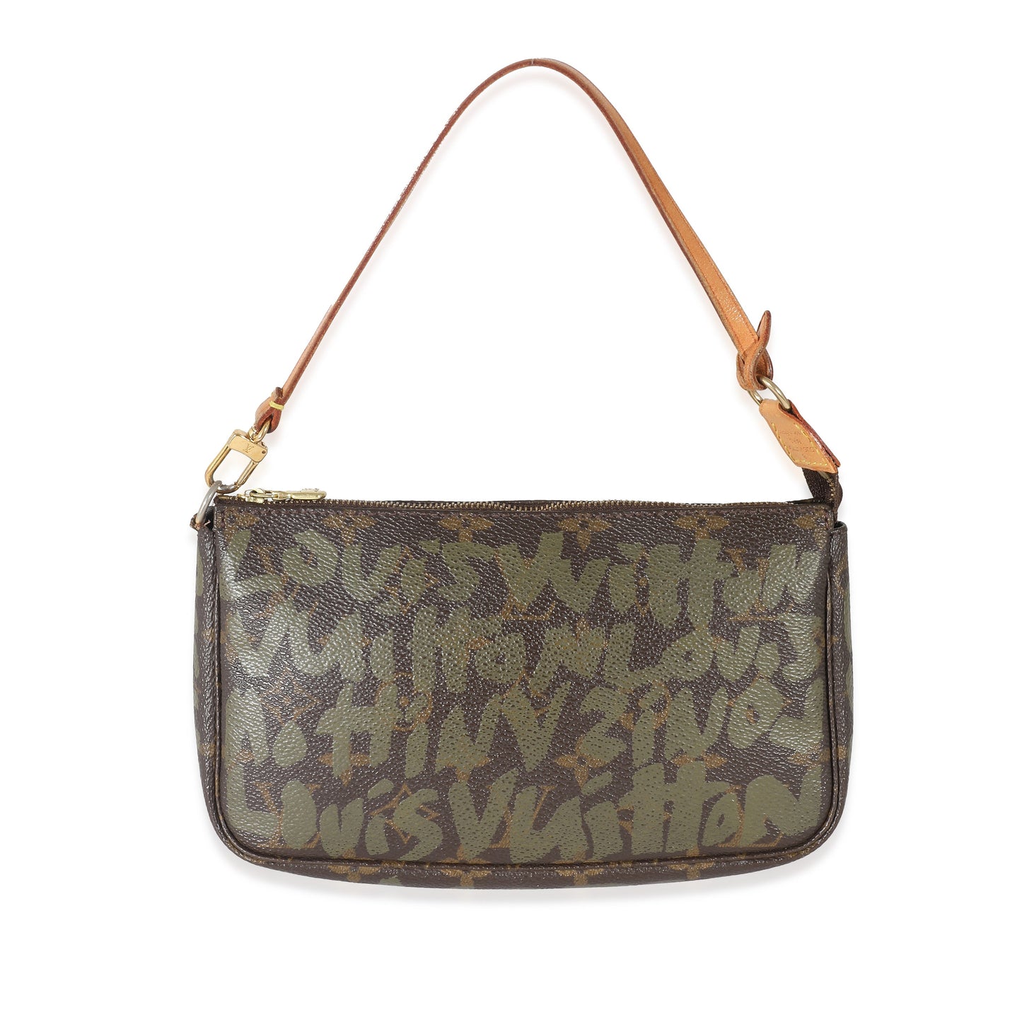 Louis Vuitton x Stephen Spro Kaki Graffiti Monogram Canvas Clutch Bag