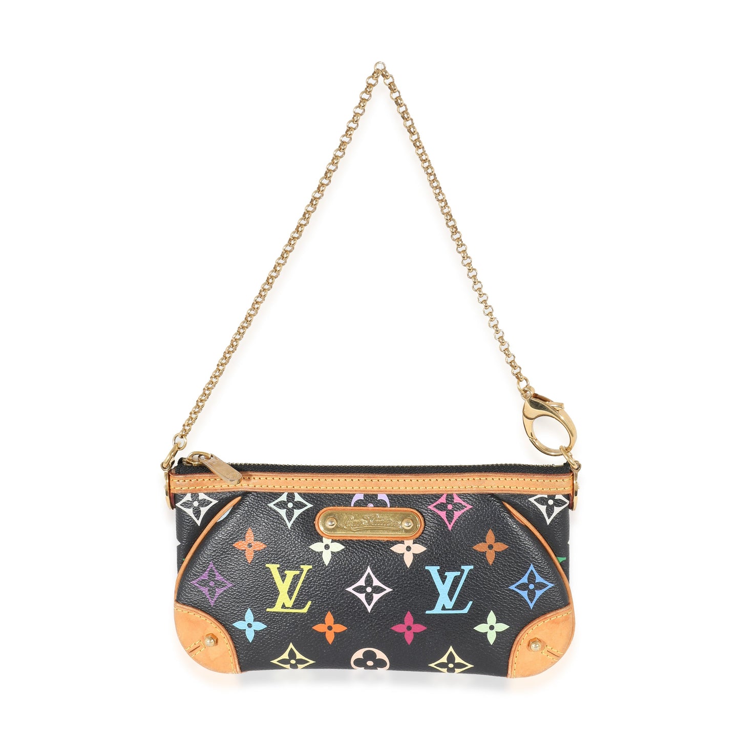 Louis Vuitton x Takashi Murakami Milla Pochette Canvas Black Multicolor Clutch Bag