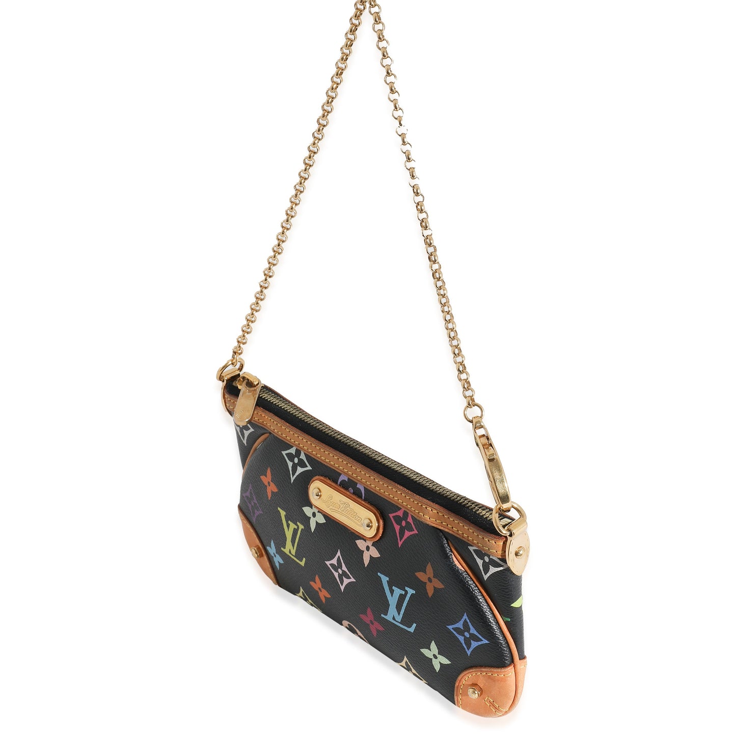 Louis Vuitton x Takashi Murakami Milla Pochette Canvas Black Multicolor Clutch Bag