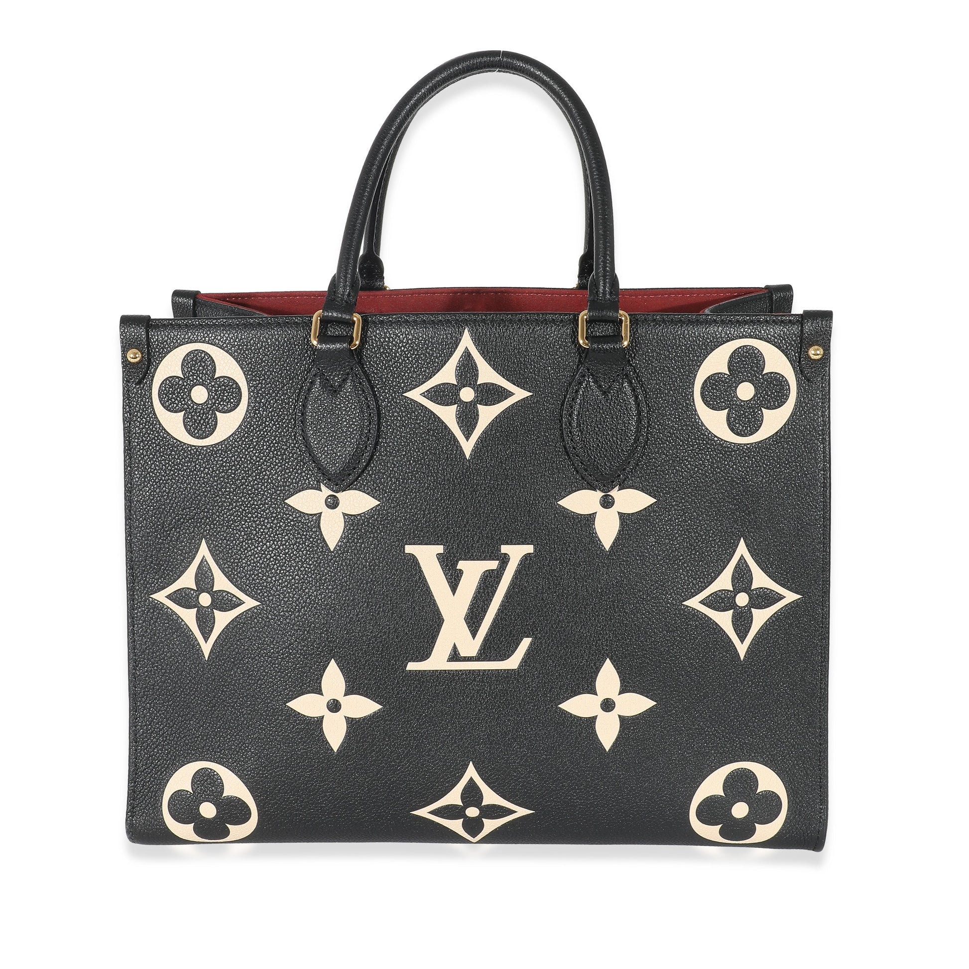 Louis Vuitton Empreinte Onthego MM Monogram Black Beige Handbag