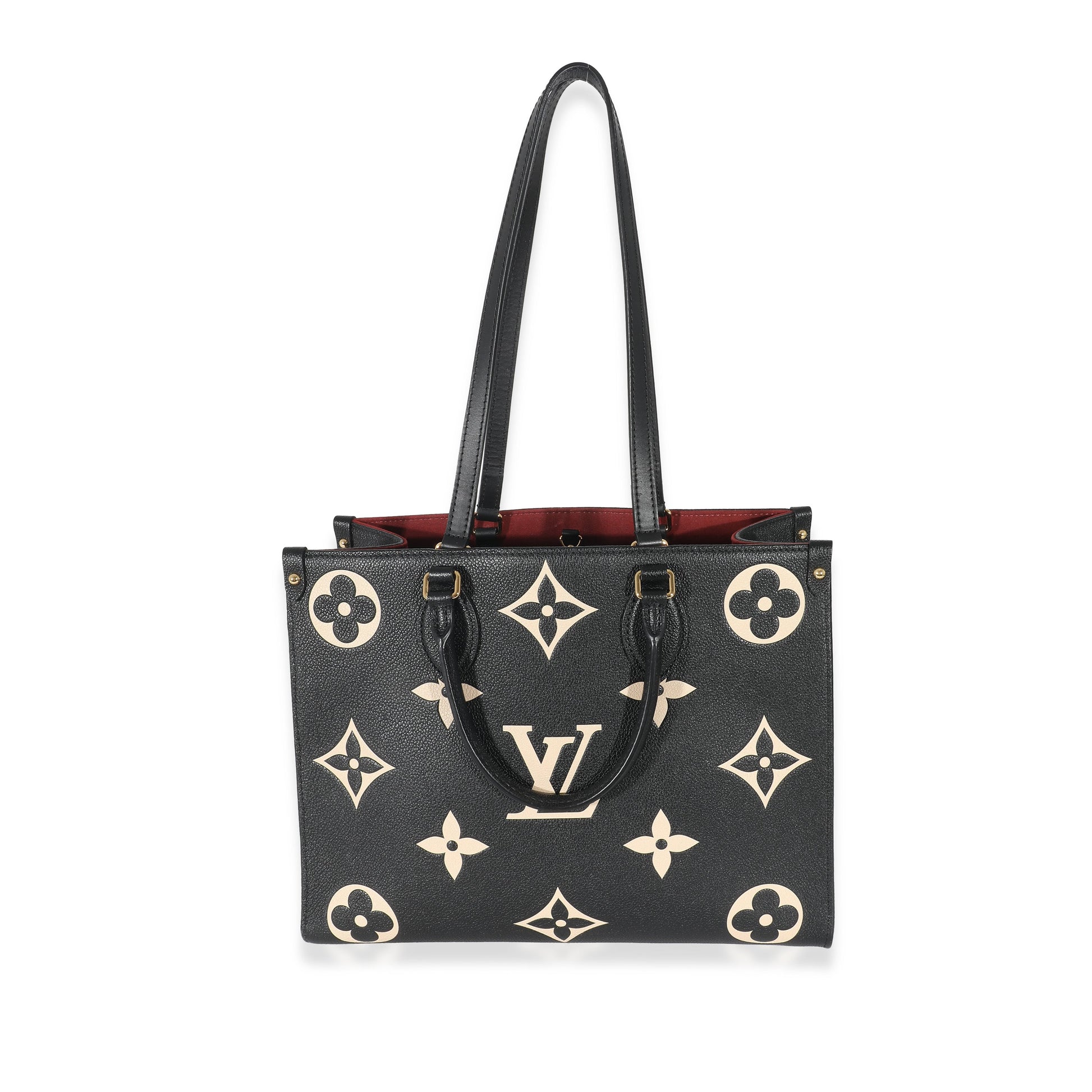 Louis Vuitton Empreinte Onthego MM Monogram Black Beige Handbag