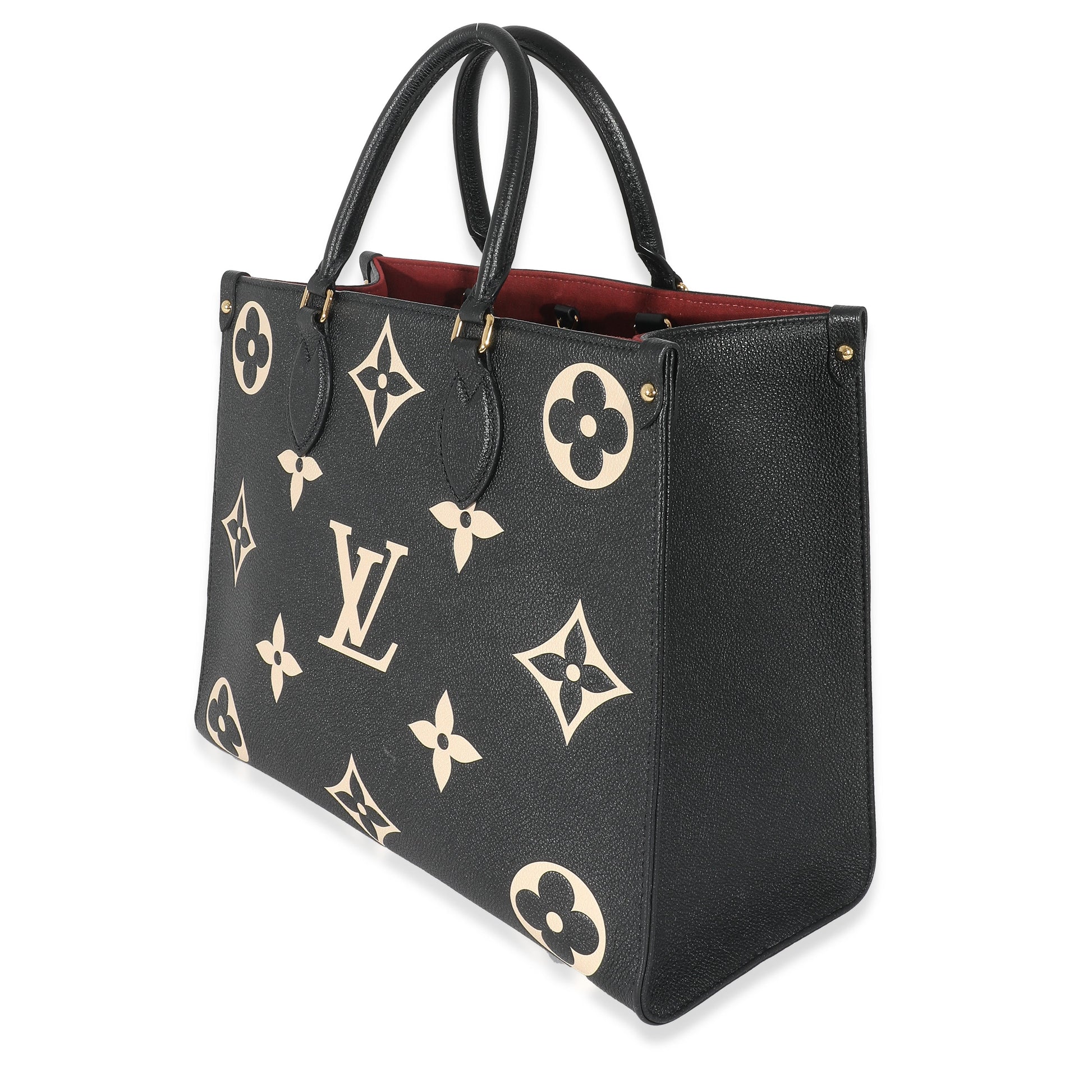 Louis Vuitton Empreinte Onthego MM Monogram Black Beige Handbag