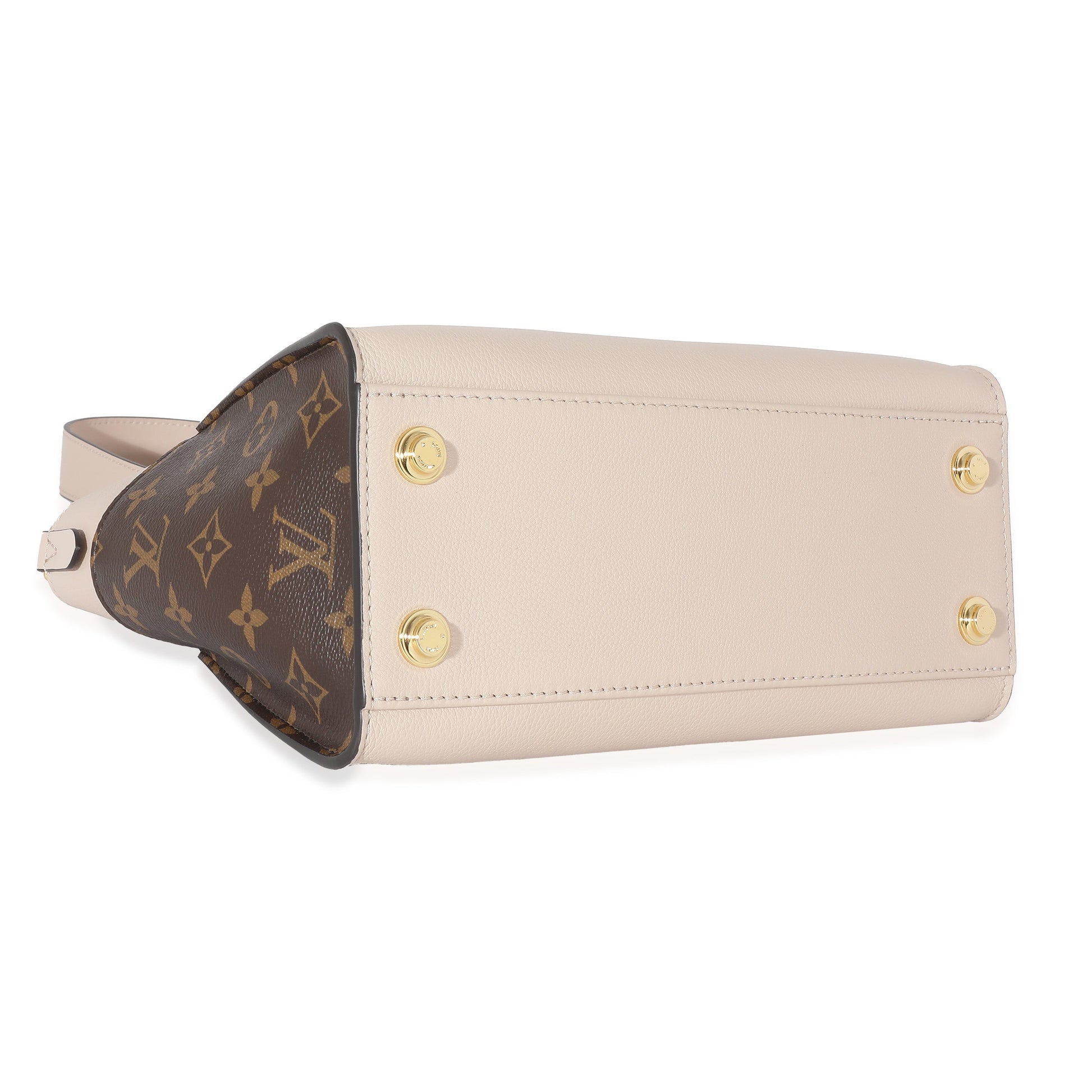 Louis Vuitton Greige On My Side PM Monogram Leather Canvas Handbag