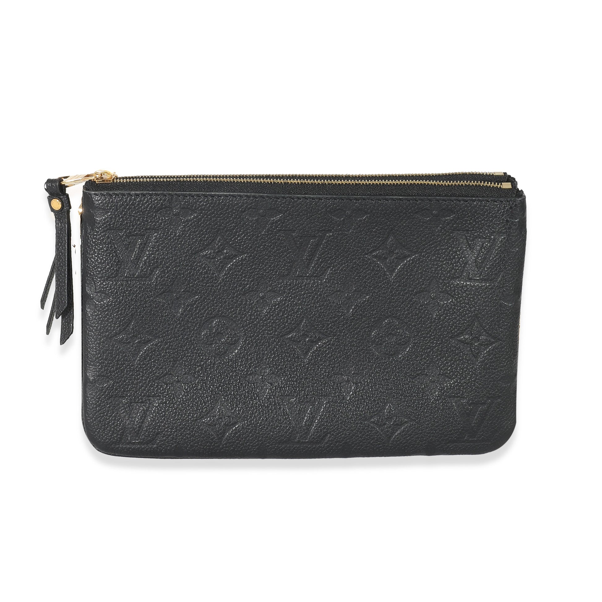 Louis Vuitton Empreinte Double Zip Pochette Black Clutch Bag