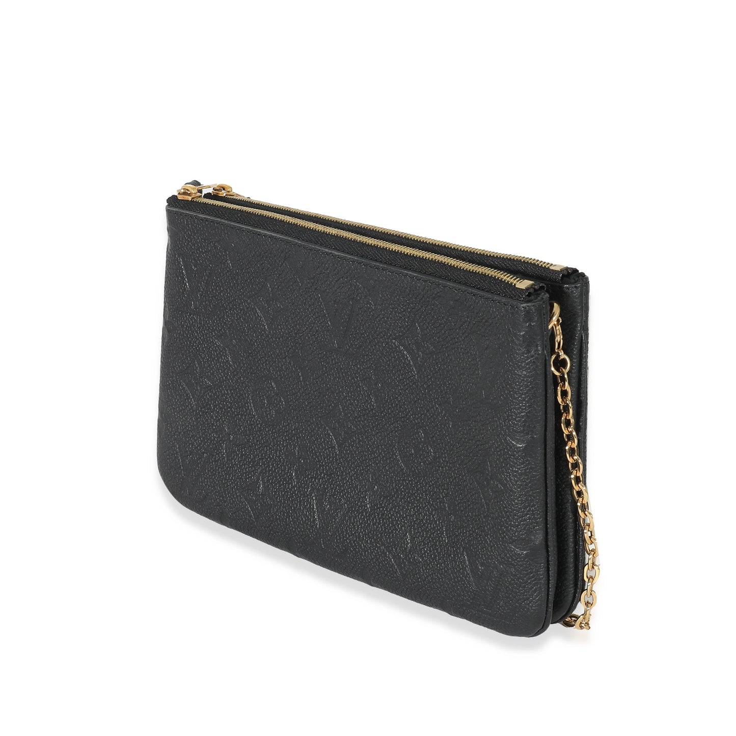 Louis Vuitton Empreinte Double Zip Pochette Black Clutch Bag