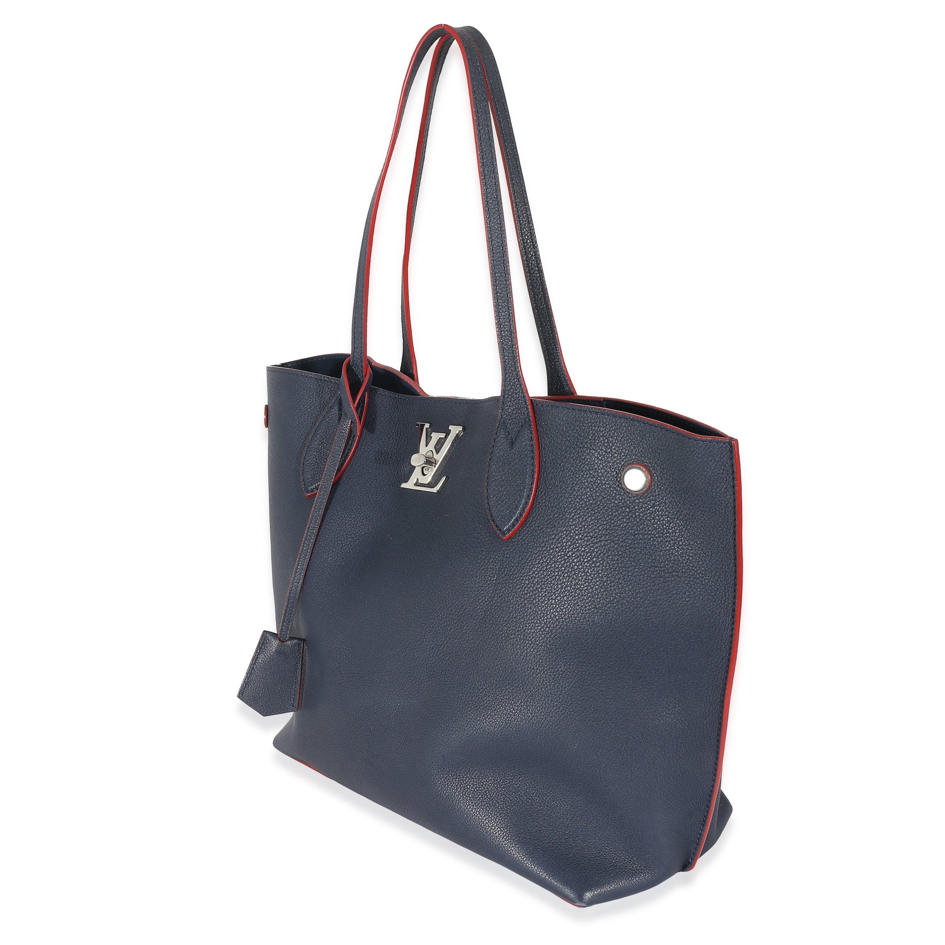Louis Vuitton Marine Rouge Lockme Go Calfskin Tote Bag