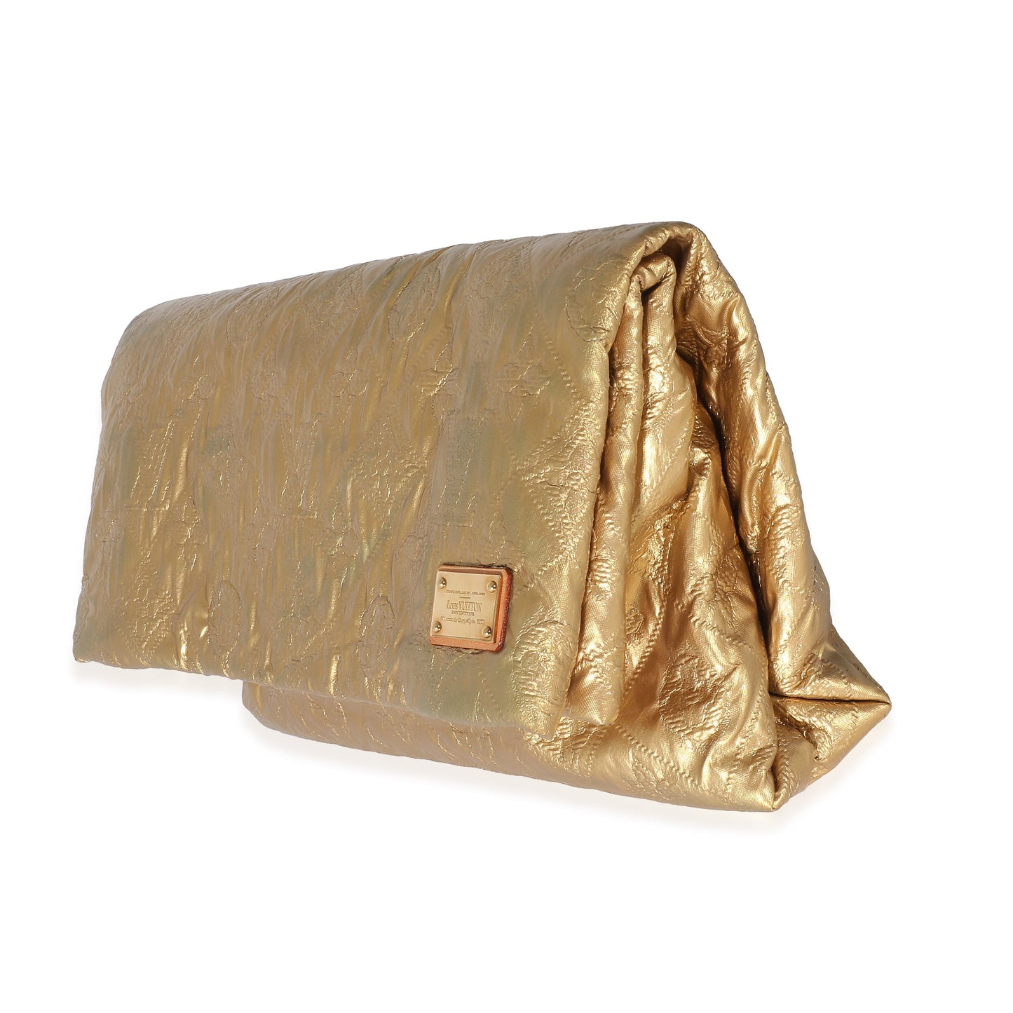 Louis Vuitton Jacquard Limelight PM Monogram Quilted Gold Clutch Bag