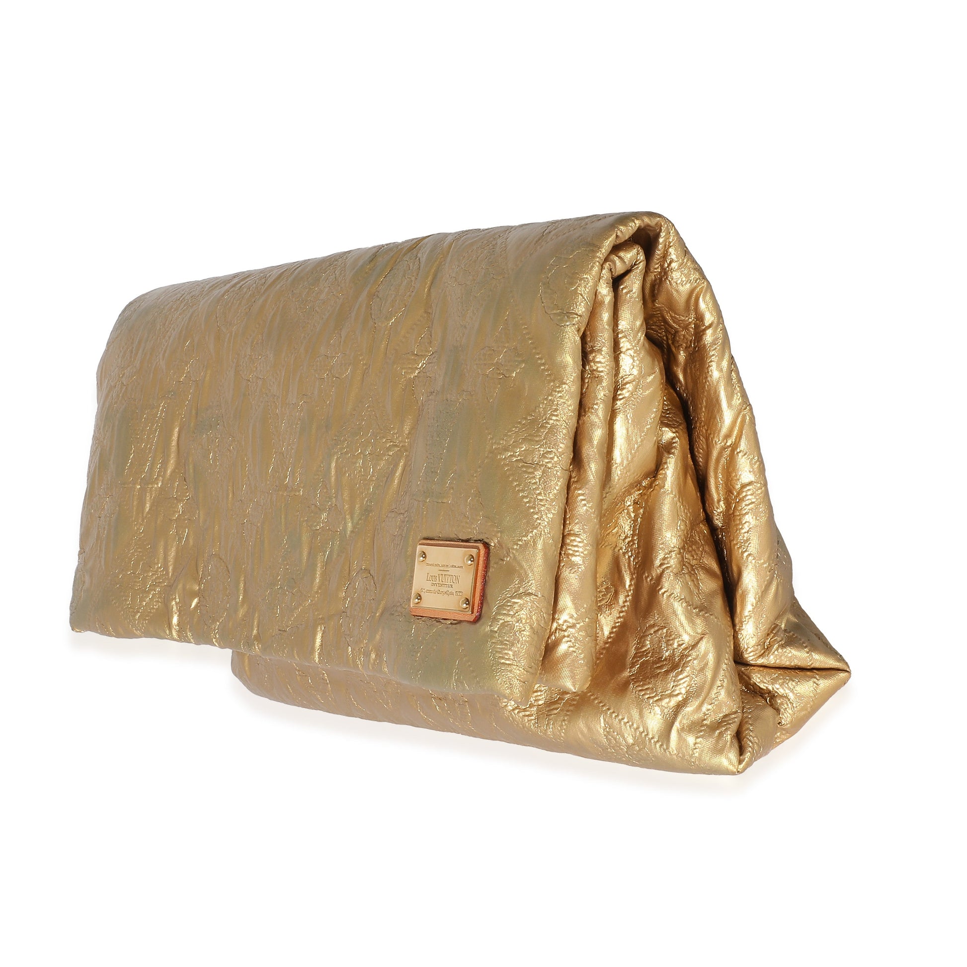 Louis Vuitton Jacquard Limelight PM Monogram Quilted Gold Clutch Bag