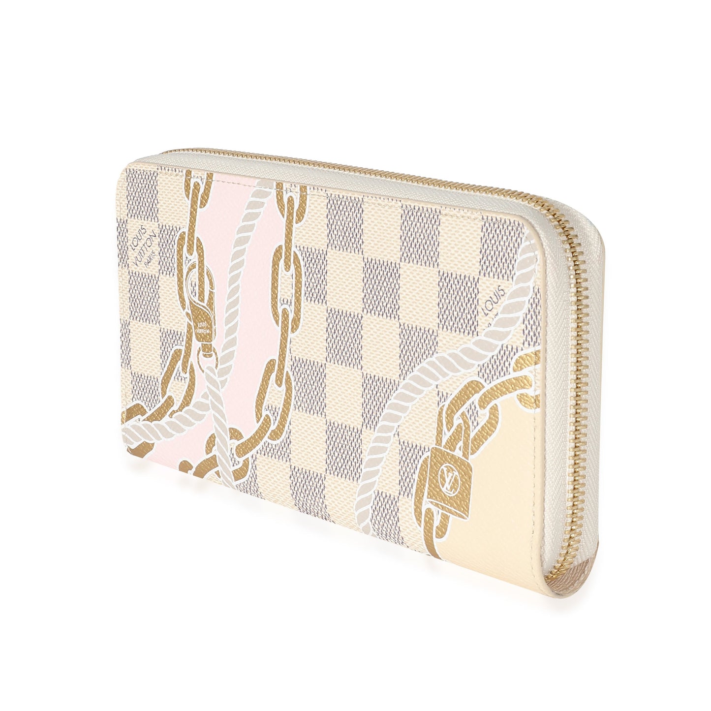 Louis Vuitton Damier Azur Nautical Zippy Canvas Wallet Case