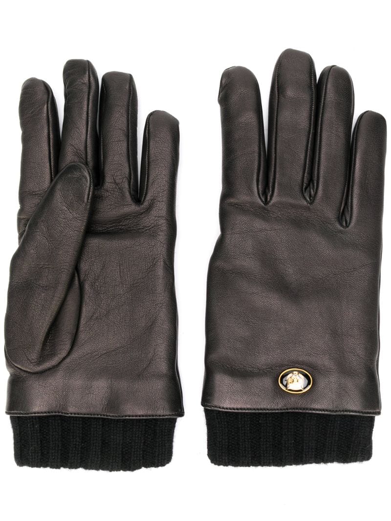 Gucci - tiger head gloves - women - Cashmere/Wool/Lamb Skin - S - Black