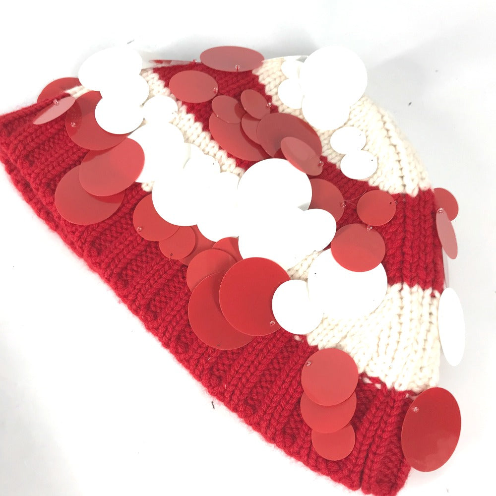 Knit Hat Cashmere Sequin Women M Handbag Red Travel Bag