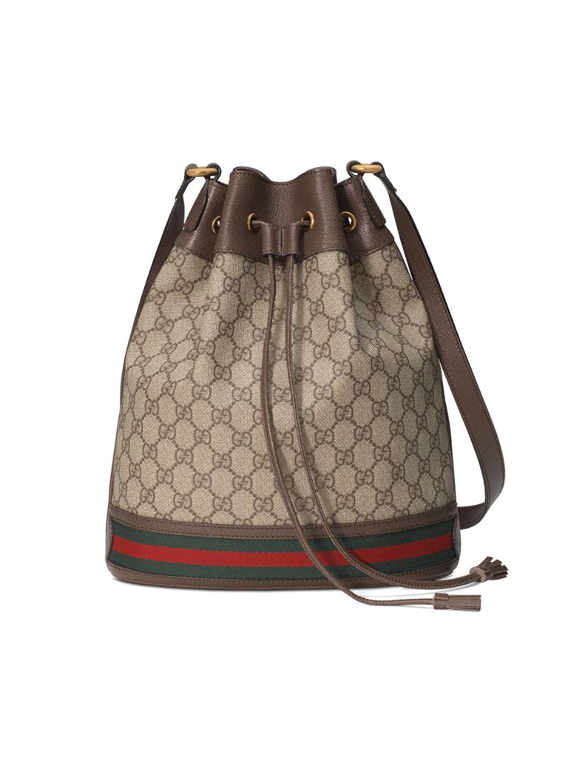Gucci - beige and ebony Ophidia GG bucket bag - women - Cotton/Canvas/Leather/Nylon - One Size - NEUTRALS
