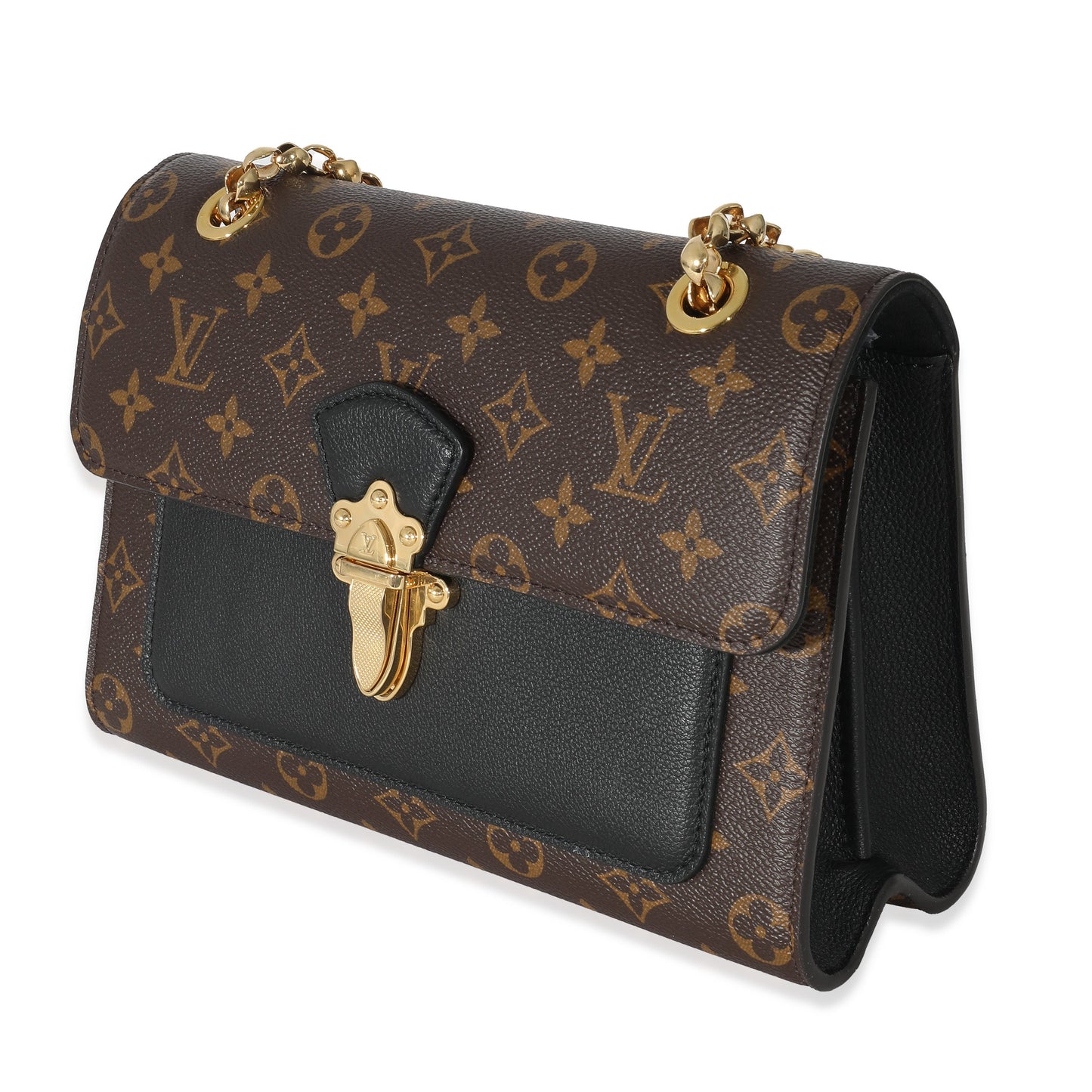 Louis Vuitton Taurillon Victoire Monogram Canvas Black Chain Handbag