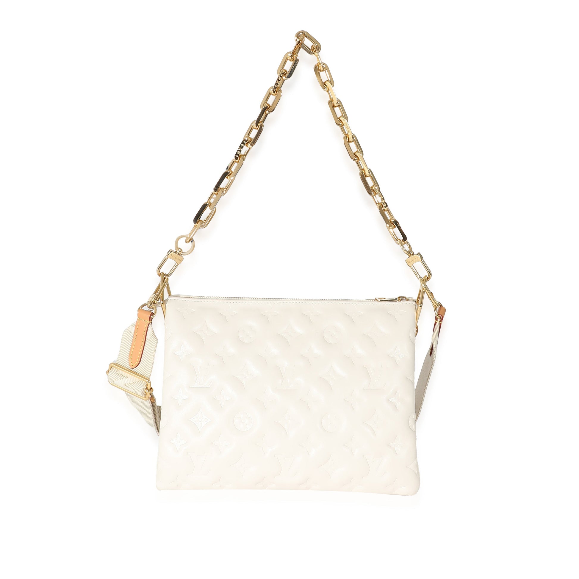 Louis Vuitton Puffy Coussin PM Monogram Lambskin Cream Handbag Coussin Pm
