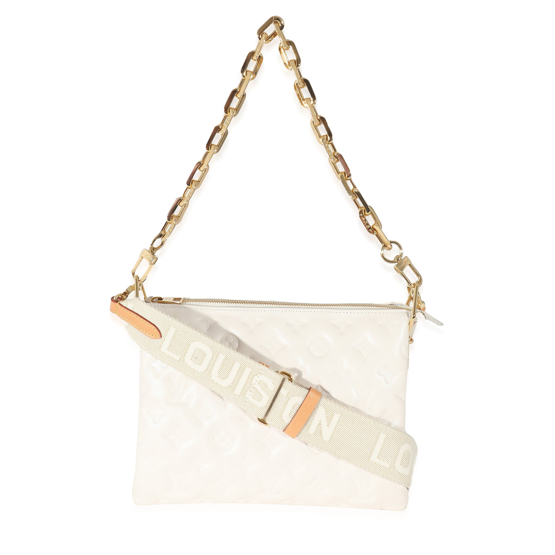 Louis Vuitton Puffy Coussin PM Monogram Lambskin Cream Handbag Coussin Pm